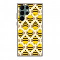 Дизайнерский пластиковый чехол для Samsung Galaxy S22 Ultra Пчелиные узоры