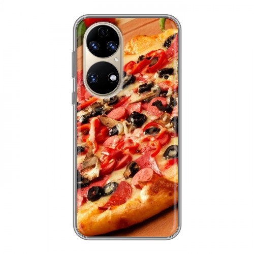 Дизайнерский силиконовый чехол для Huawei P50 Pro Пицца