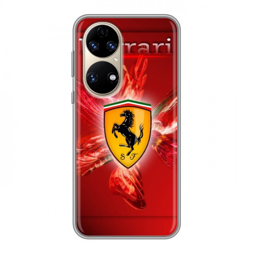 Дизайнерский силиконовый чехол для Huawei P50 Pro Ferrari