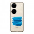 Полупрозрачный дизайнерский пластиковый чехол для Huawei P50 Pocket Абстракции
