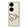 Полупрозрачный дизайнерский пластиковый чехол для Huawei P50 Pocket Стикеры к Дню Победы