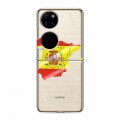 Полупрозрачный дизайнерский пластиковый чехол для Huawei P50 Pocket флаг Испании