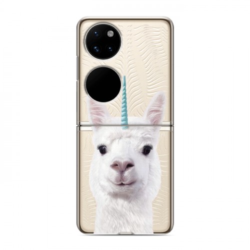 Дизайнерский пластиковый чехол для Huawei P50 Pocket Мятные звери