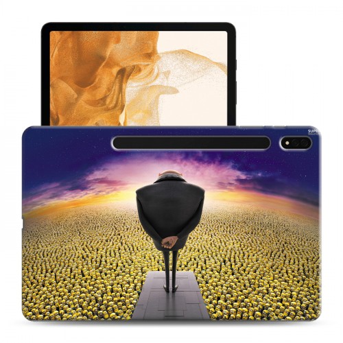Дизайнерский силиконовый чехол для Samsung Galaxy Tab S8 Plus Миньоны