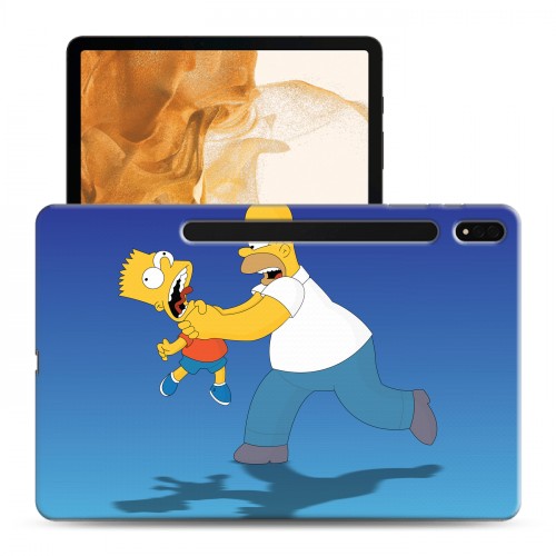 Дизайнерский силиконовый чехол для Samsung Galaxy Tab S8 Plus Симпсоны