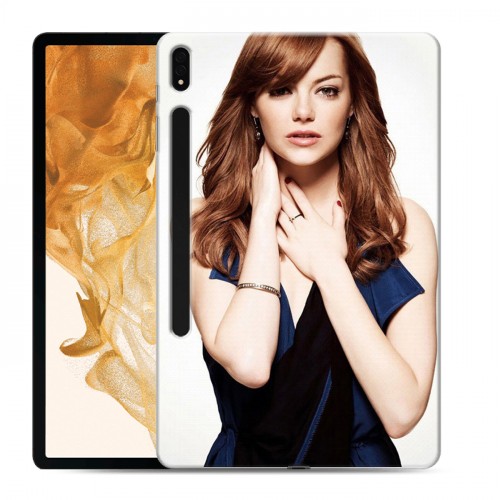 Дизайнерский силиконовый чехол для Samsung Galaxy Tab S8 Plus Эмма Стоун