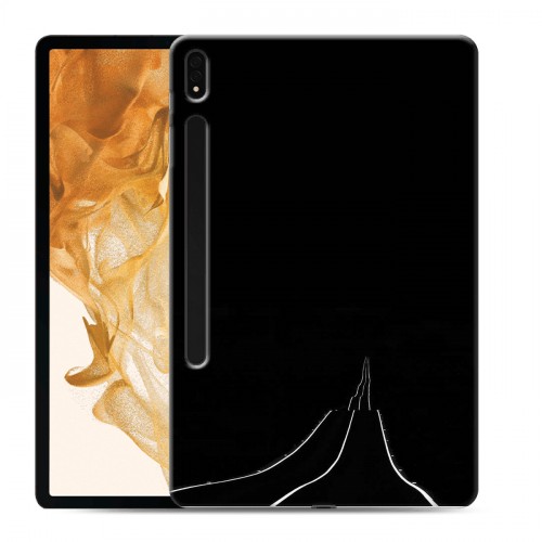 Дизайнерский силиконовый чехол для Samsung Galaxy Tab S8 Plus Минимализм на черном