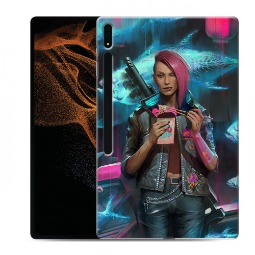 Дизайнерский силиконовый чехол для Samsung Galaxy Tab S8 Ultra Cyberpunk 2077