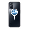 Полупрозрачный дизайнерский пластиковый чехол для Realme 9i флаг греции