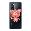 Полупрозрачный дизайнерский пластиковый чехол для Realme 9i Прозрачные свинки