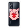 Полупрозрачный дизайнерский силиконовый чехол для Realme 9i Прозрачные свинки