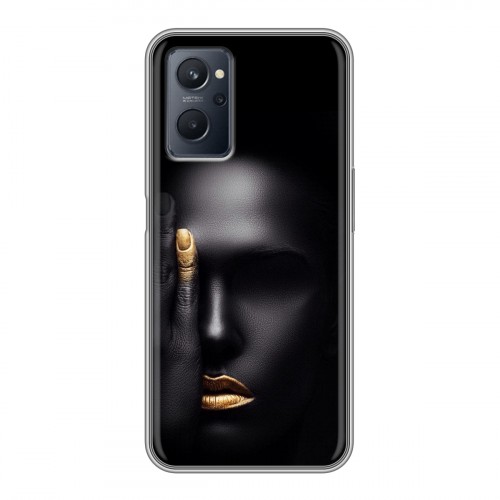 Дизайнерский силиконовый чехол для Realme 9i Черное золото
