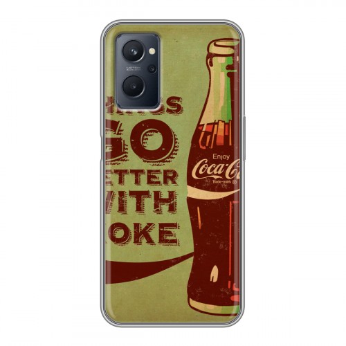 Дизайнерский силиконовый чехол для Realme 9i Coca-cola