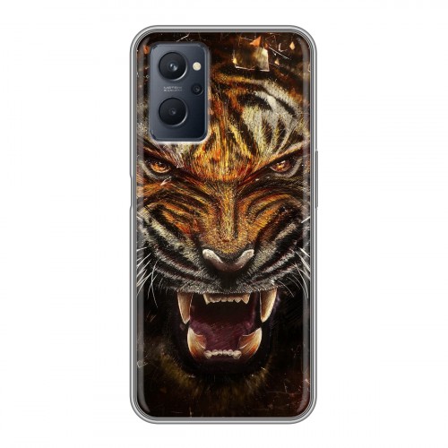 Дизайнерский силиконовый чехол для Realme 9i Тигры