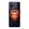 Полупрозрачный дизайнерский силиконовый чехол для Realme 9 Pro Прозрачные обезьяны