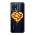 Полупрозрачный дизайнерский силиконовый чехол для Realme 9 Pro Прозрачная Пицца