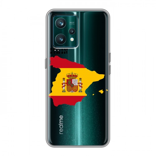 Полупрозрачный дизайнерский пластиковый чехол для Realme 9 Pro Plus флаг Испании