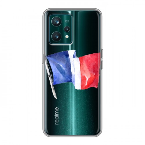 Полупрозрачный дизайнерский пластиковый чехол для Realme 9 Pro Plus Флаг Франции