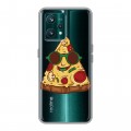 Полупрозрачный дизайнерский пластиковый чехол для Realme 9 Pro Plus Прозрачная Пицца