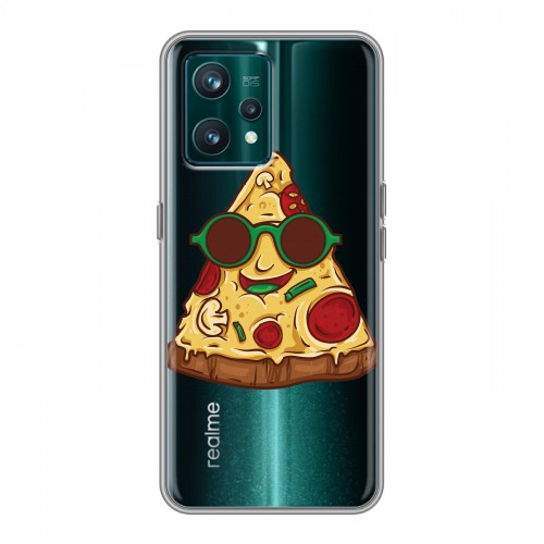 Полупрозрачный дизайнерский пластиковый чехол для Realme 9 Pro Plus Прозрачная Пицца