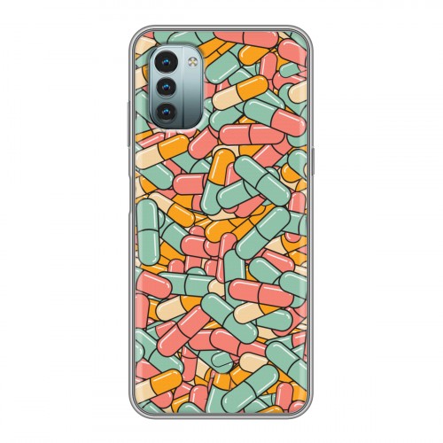 Дизайнерский пластиковый чехол для Nokia G11 Разноцветные таблетки
