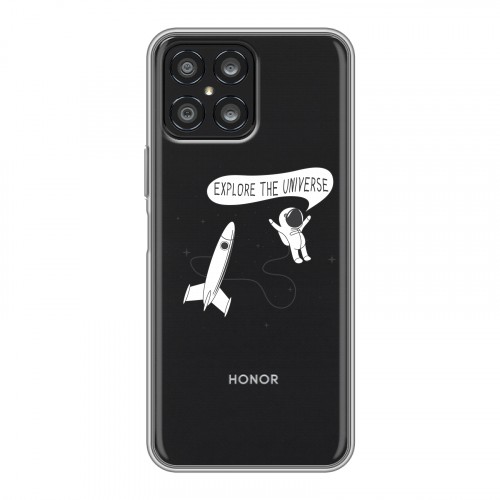 Полупрозрачный дизайнерский силиконовый чехол для Huawei Honor X8 Космос