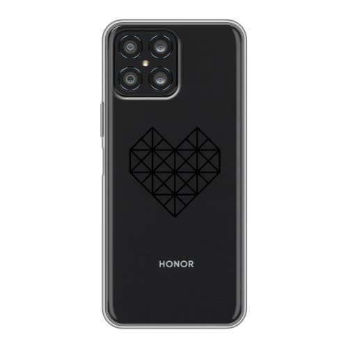 Полупрозрачный дизайнерский силиконовый чехол для Huawei Honor X8 Прозрачные сердечки