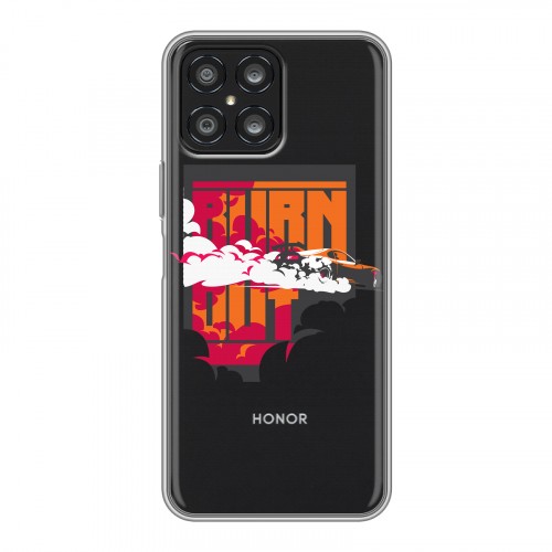 Полупрозрачный дизайнерский силиконовый чехол для Huawei Honor X8 Прозрачный дрифт