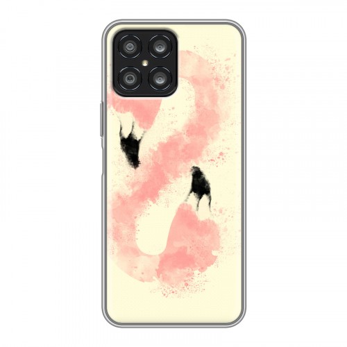 Дизайнерский силиконовый чехол для Huawei Honor X8 Розовые фламинго