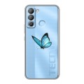 Полупрозрачный дизайнерский пластиковый чехол для Tecno Pop 5 LTE прозрачные Бабочки 