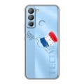 Полупрозрачный дизайнерский силиконовый чехол для Tecno Pop 5 LTE Флаг Франции