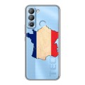 Полупрозрачный дизайнерский пластиковый чехол для Tecno Pop 5 LTE Флаг Франции