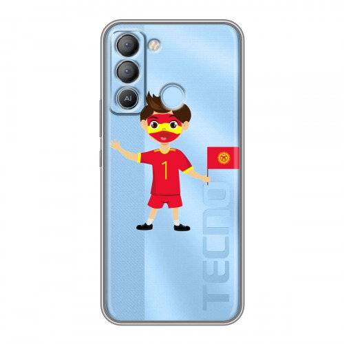 Полупрозрачный дизайнерский силиконовый чехол для Tecno Pop 5 LTE флаг Киргизии
