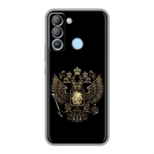 Дизайнерский пластиковый чехол для Tecno Pop 5 LTE герб России золотой