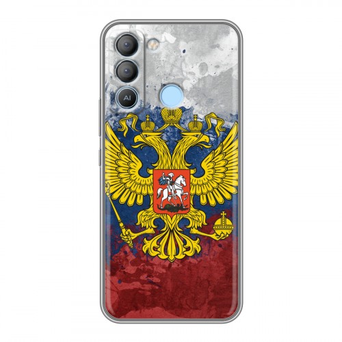 Дизайнерский силиконовый чехол для Tecno Pop 5 LTE Российский флаг и герб