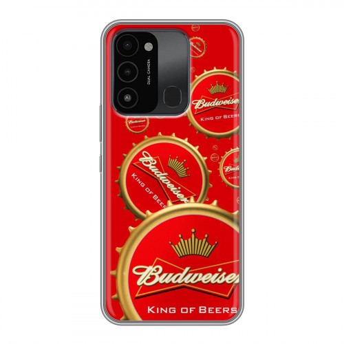 Дизайнерский силиконовый с усиленными углами чехол для Tecno Spark Go 2022 Budweiser