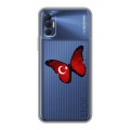 Полупрозрачный дизайнерский силиконовый чехол для Tecno Spark 8P Флаг Турции