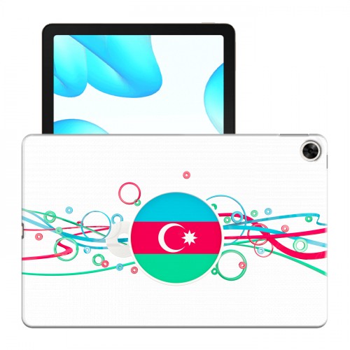 Полупрозрачный дизайнерский силиконовый чехол для Realme Pad Флаг Азербайджана