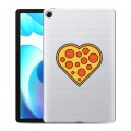 Полупрозрачный дизайнерский силиконовый чехол для Realme Pad Прозрачная Пицца
