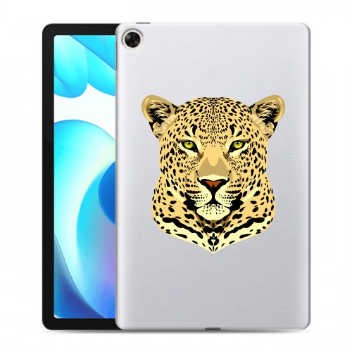 Дизайнерский силиконовый чехол для Realme Pad Прозрачные леопарды