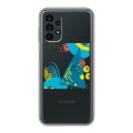 Полупрозрачный дизайнерский пластиковый чехол для Samsung Galaxy A13 4G Абстракции 3