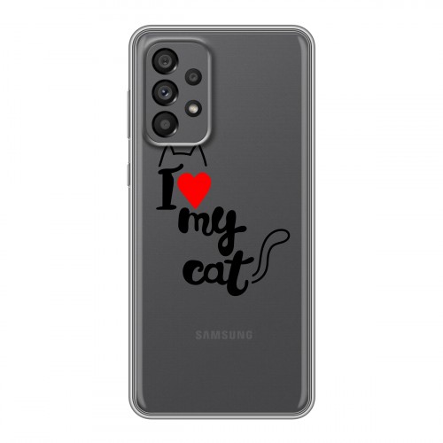 Полупрозрачный дизайнерский пластиковый чехол для Samsung Galaxy A73 5G Прозрачные кошки