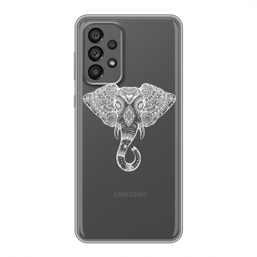 Полупрозрачный дизайнерский пластиковый чехол для Samsung Galaxy A73 5G Прозрачные слоны
