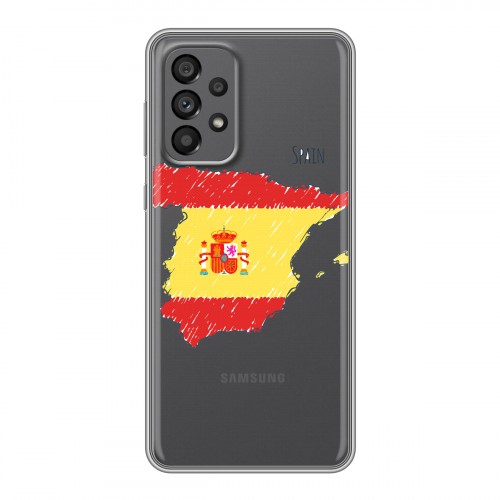Полупрозрачный дизайнерский пластиковый чехол для Samsung Galaxy A73 5G флаг Испании