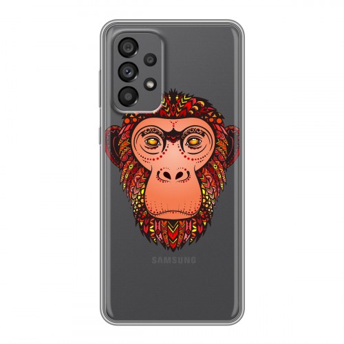 Полупрозрачный дизайнерский пластиковый чехол для Samsung Galaxy A73 5G Прозрачные обезьяны