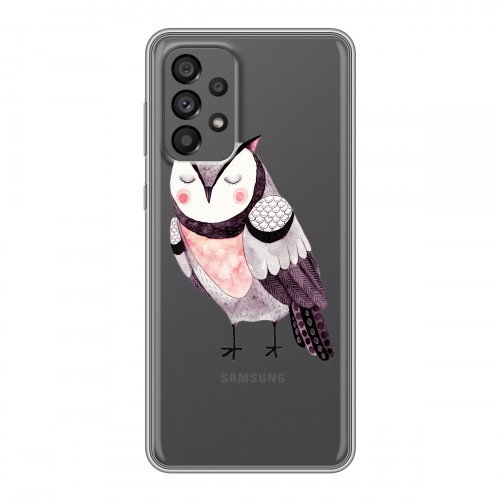 Полупрозрачный дизайнерский пластиковый чехол для Samsung Galaxy A73 5G Прозрачные совы