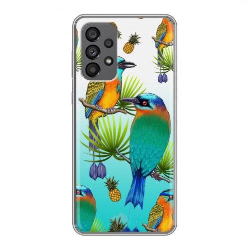 Дизайнерский силиконовый чехол для Samsung Galaxy A73 5G Птицы и фрукты