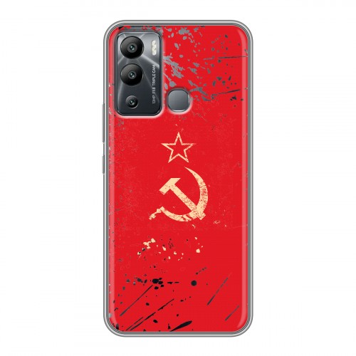 Полупрозрачный дизайнерский силиконовый чехол для Infinix Hot 12i Флаг СССР