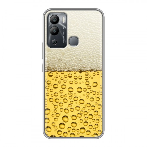 Дизайнерский силиконовый с усиленными углами чехол для Infinix Hot 12i Пузырьки пива