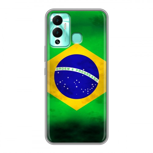 Дизайнерский силиконовый с усиленными углами чехол для Infinix Hot 12 Play Флаг Бразилии